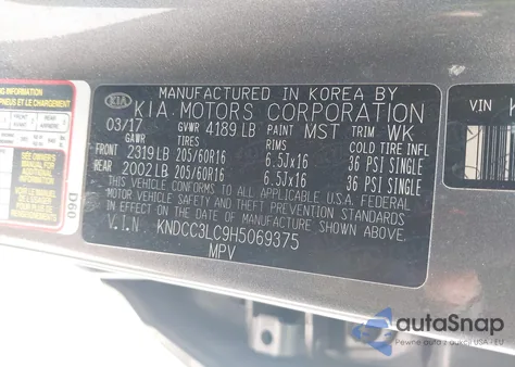 2017 Kia Niro Ex из США, поврежденный, VIN KNDCC3LC9H5069375